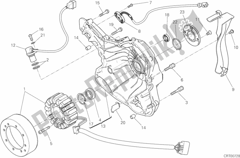 All parts for the Generator Cover of the Ducati Diavel Xdiavel S Thailand 1260 2017